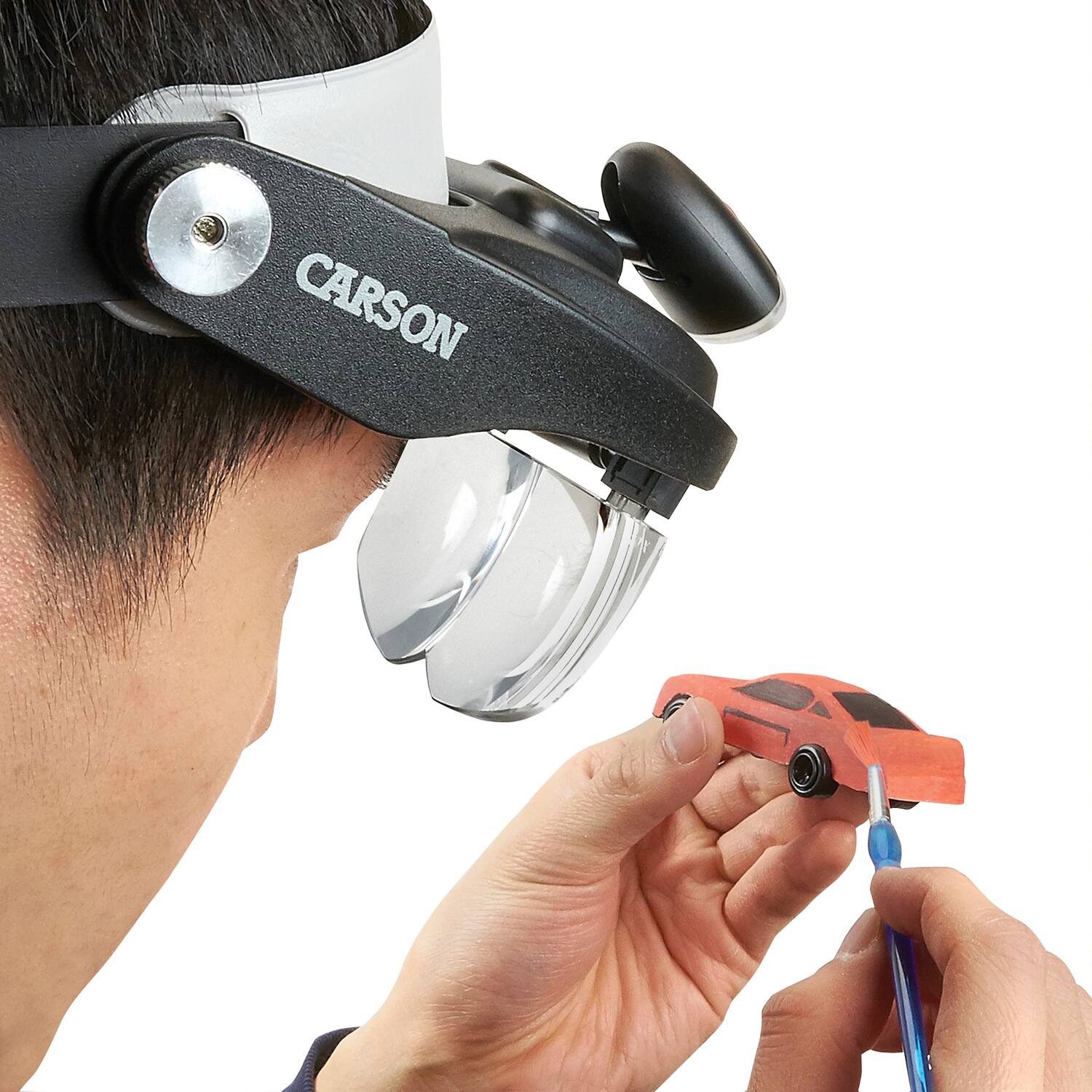 Back. Carson - MagniVisor Deluxe LED Head Visor Magnifier.
