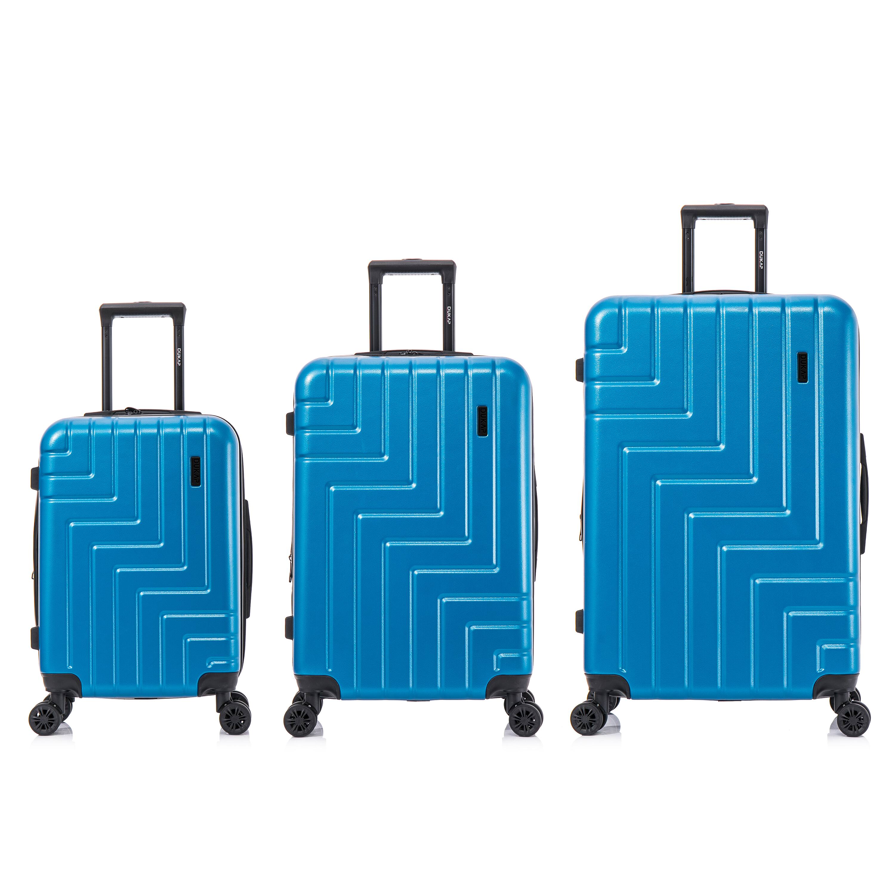 Alt View 2. DUKAP - Zahav Lightweight Hardside Spinner 3 Piece Luggage Set  20"/24"/28" - TEAL.