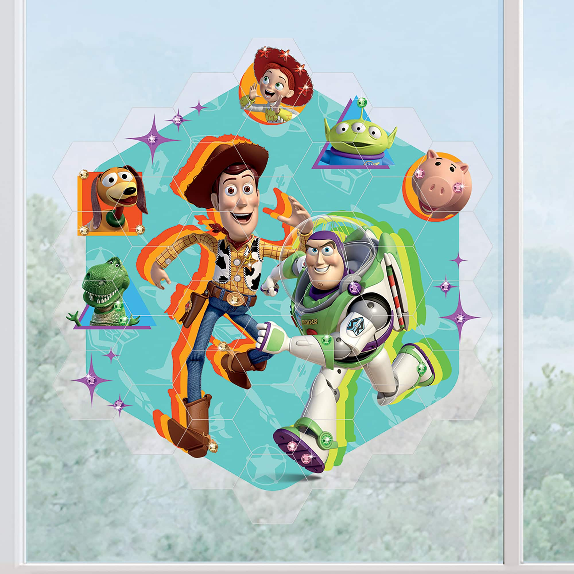 Make It Real Disney: Mosaic Toy Story Reusable Window Puzzle Clings, 41 ...