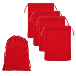Unique Bargains - Headphone Bag, 5pcs 7.09x5.12 Inch Travel Headset Carrying Storage Pouch Soft Drawstring for Over-Ear Headphones - Red