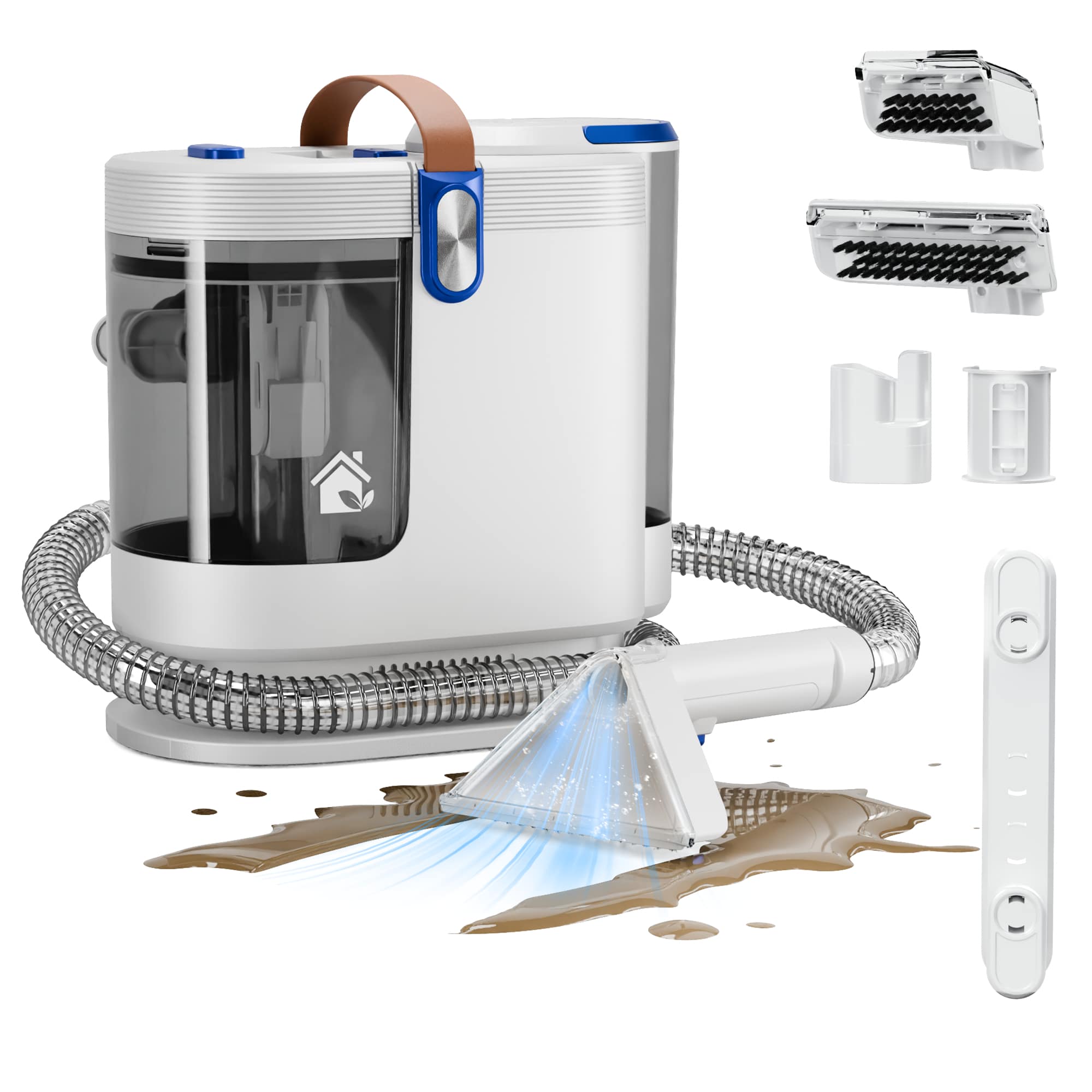 WURESE - Portable Carpet Cleaner Machine, Carpet Shampooer, 15Kpa Upholstery Cleaner with 3 Tools, 54oz Large Water Tank