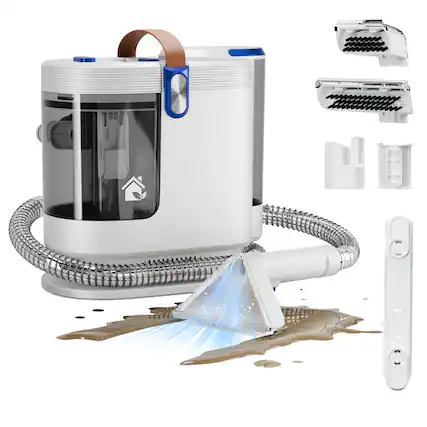 Front. WURESE - WURESE Portable Carpet Cleaner Machine, Carpet Shampooer, 15Kpa Upholstery Cleaner with 3 Tools, 54oz Large Water Tank.