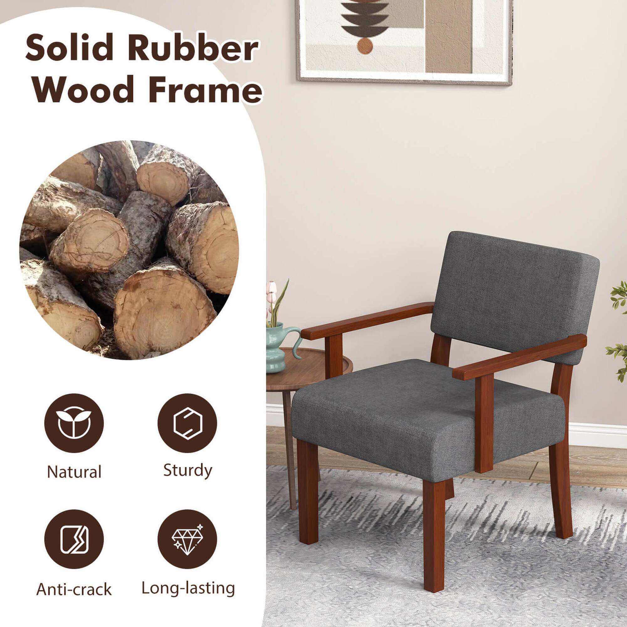 Solid Rubber Wood Frame: Natural, Sturdy, Anti-crack, Long-lasting.