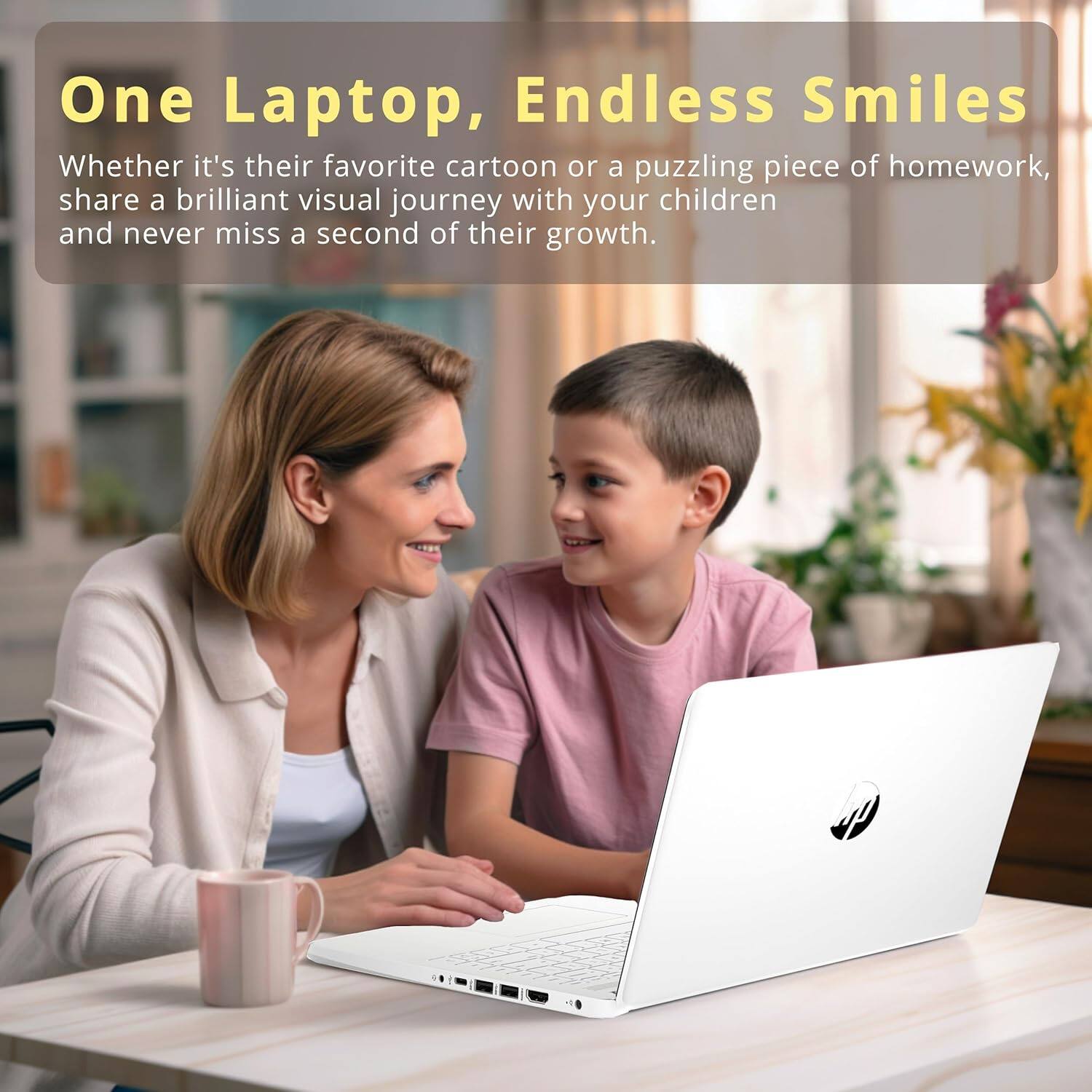 One Laptop, Endless Smiles  
Whether it's their favorite cartoon or a puzzling piece of homework, share a brilliant visual journey with your children and never miss a second of their growth.