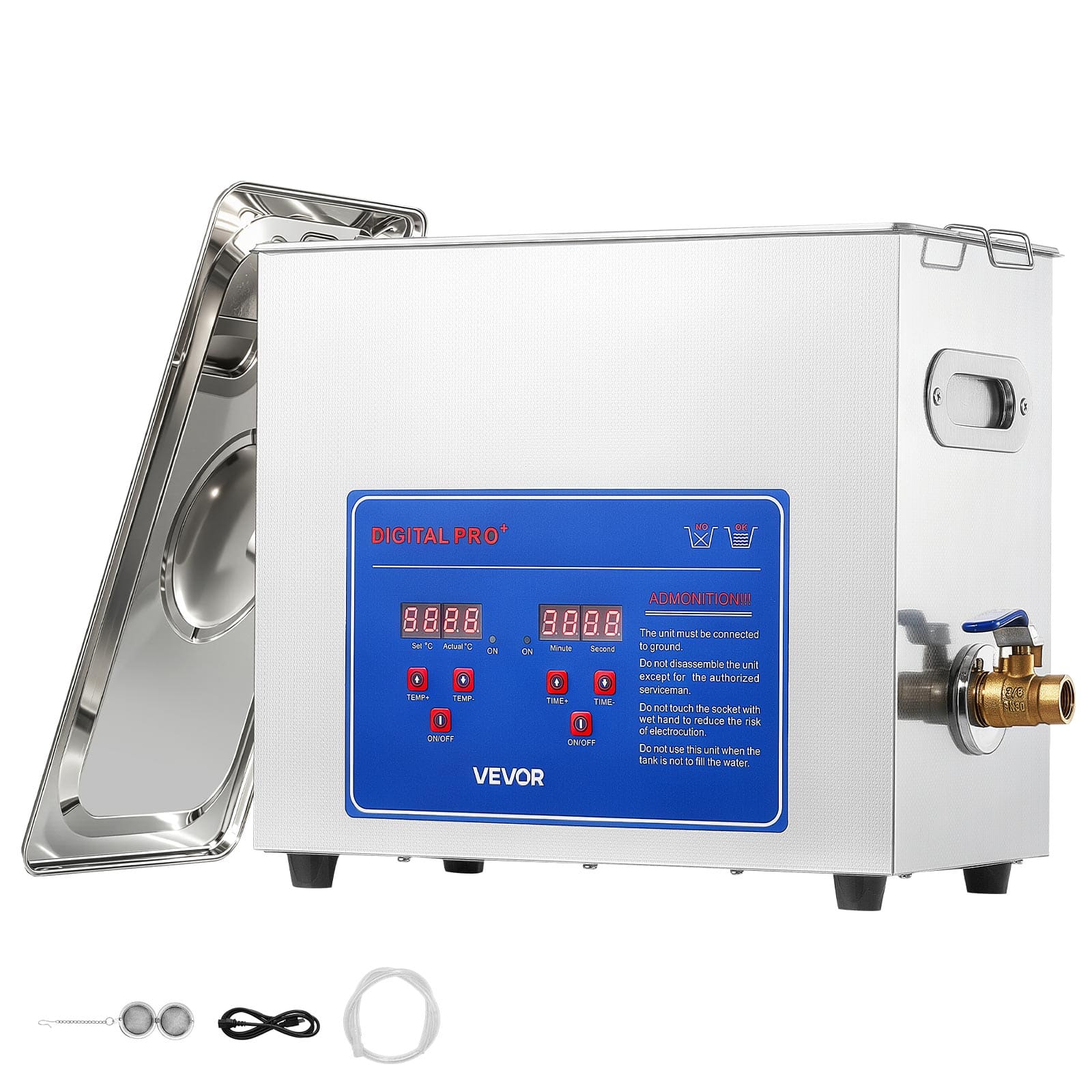 VEVOR - Ultrasonic Cleaner 6L-Class Capacity Ultrasonic Parts Cleaner 40kHz,Digital Time and Temp Control, Stainless Steel Ultra - Silver;Blue price history on PriceWatchPro