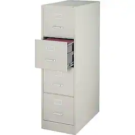 Staples - Commercial 4 File Drawer Vertical File Cabinet, Locking, Gray, Letter, 26.5"D - Light Gray