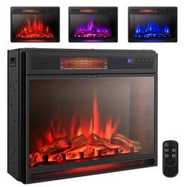LUCKY ONE - 28 Inch Freestanding/Recessed Electric Fireplace with Remote & Timer - Black