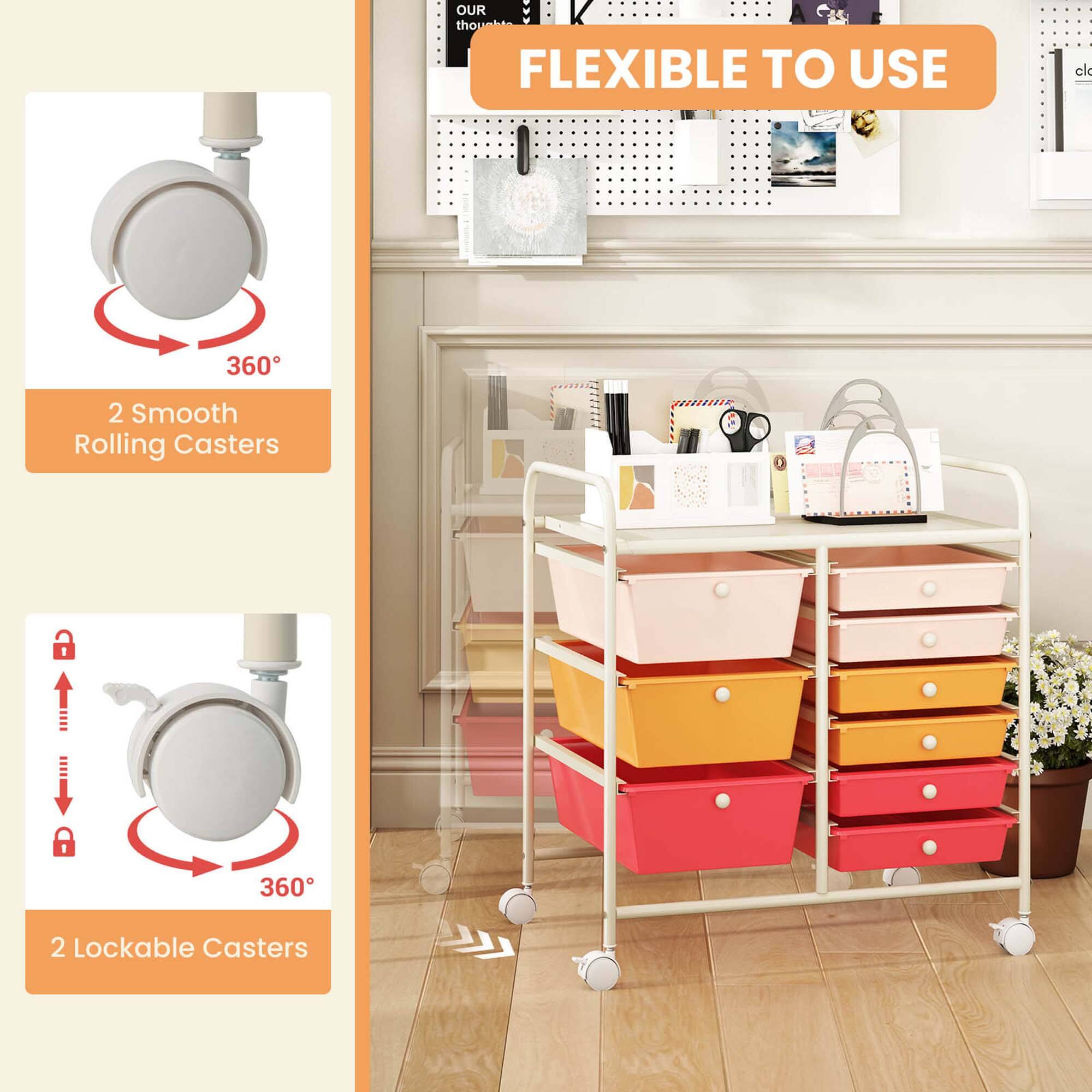 OUR thoughts  
FLEXIBLE TO USE  

2 Smooth Rolling Casters  
360°  

2 Lockable Casters  
360°