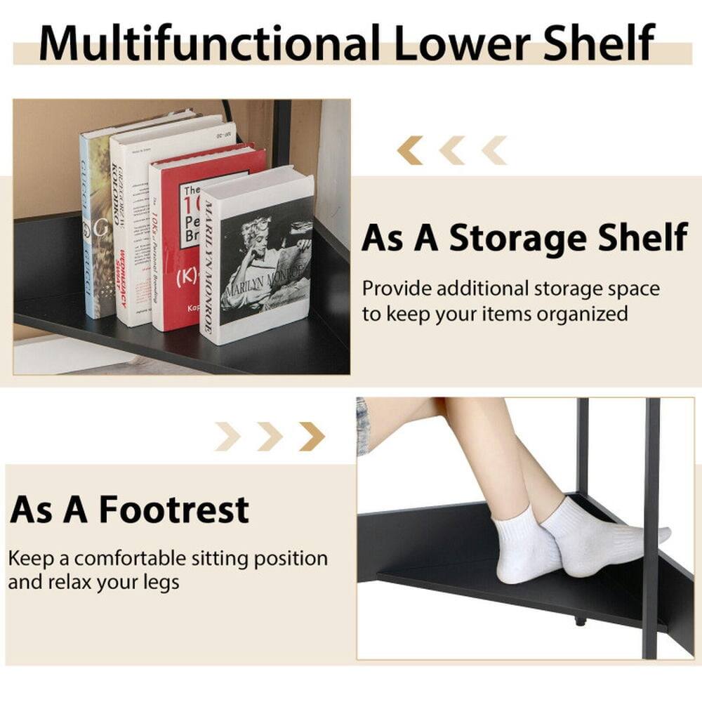 Multifunctional Lower Shelf

As A Storage Shelf
Provide additional storage space to keep your items organized

As A Footrest
Keep a comfortable sitting position and relax your legs