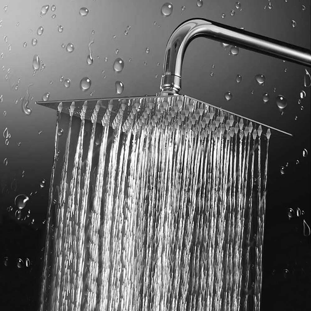 Alt View 7. Paradigms Interiors - Rain Shower Head High Flow Stainless Square Rainfall Design Awesome Experience Even At Low Water Chrome Finish - Matte Black-16 Inch.