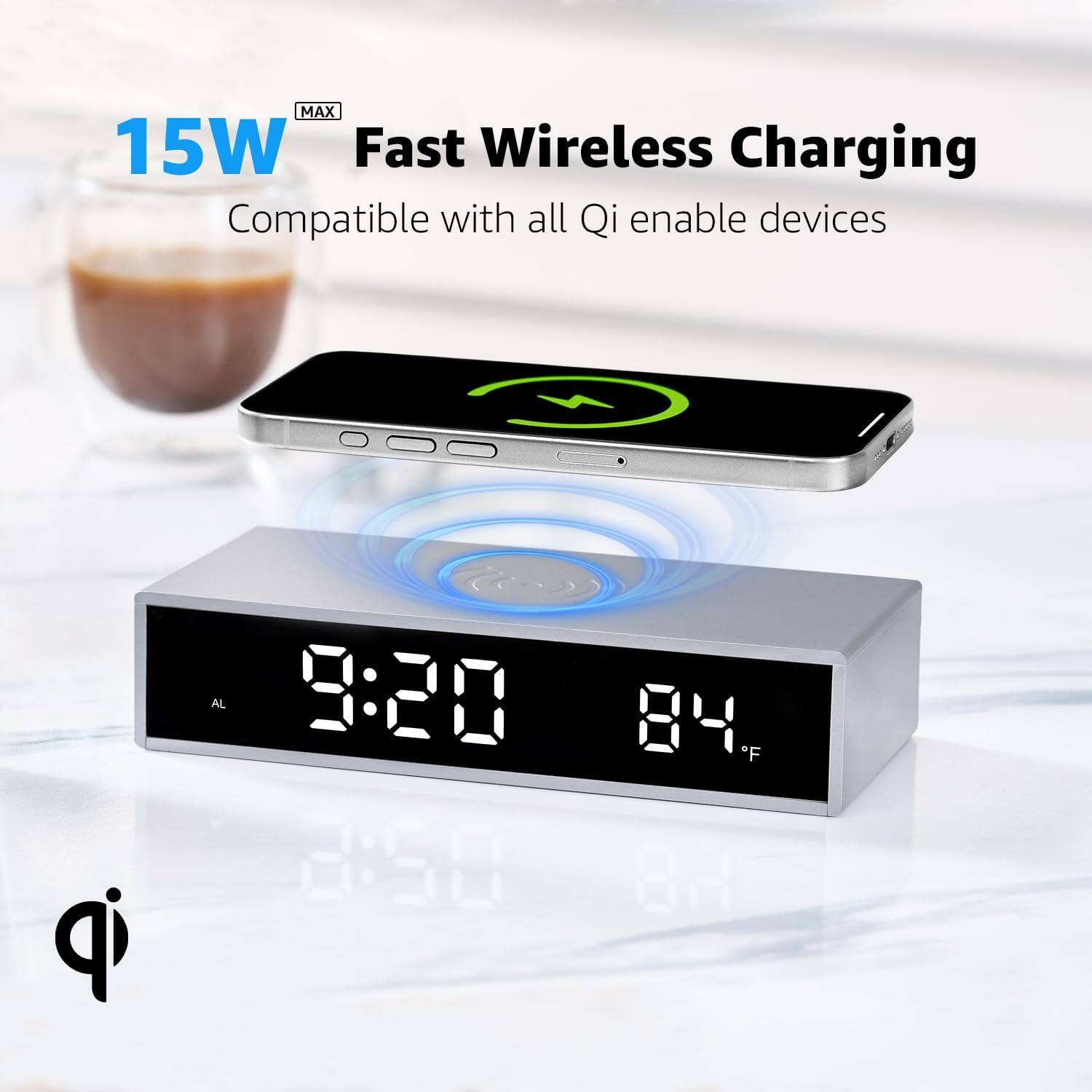 15W MAX Fast Wireless Charging  
Compatible with all Qi enable devices  

9:20  
84°F