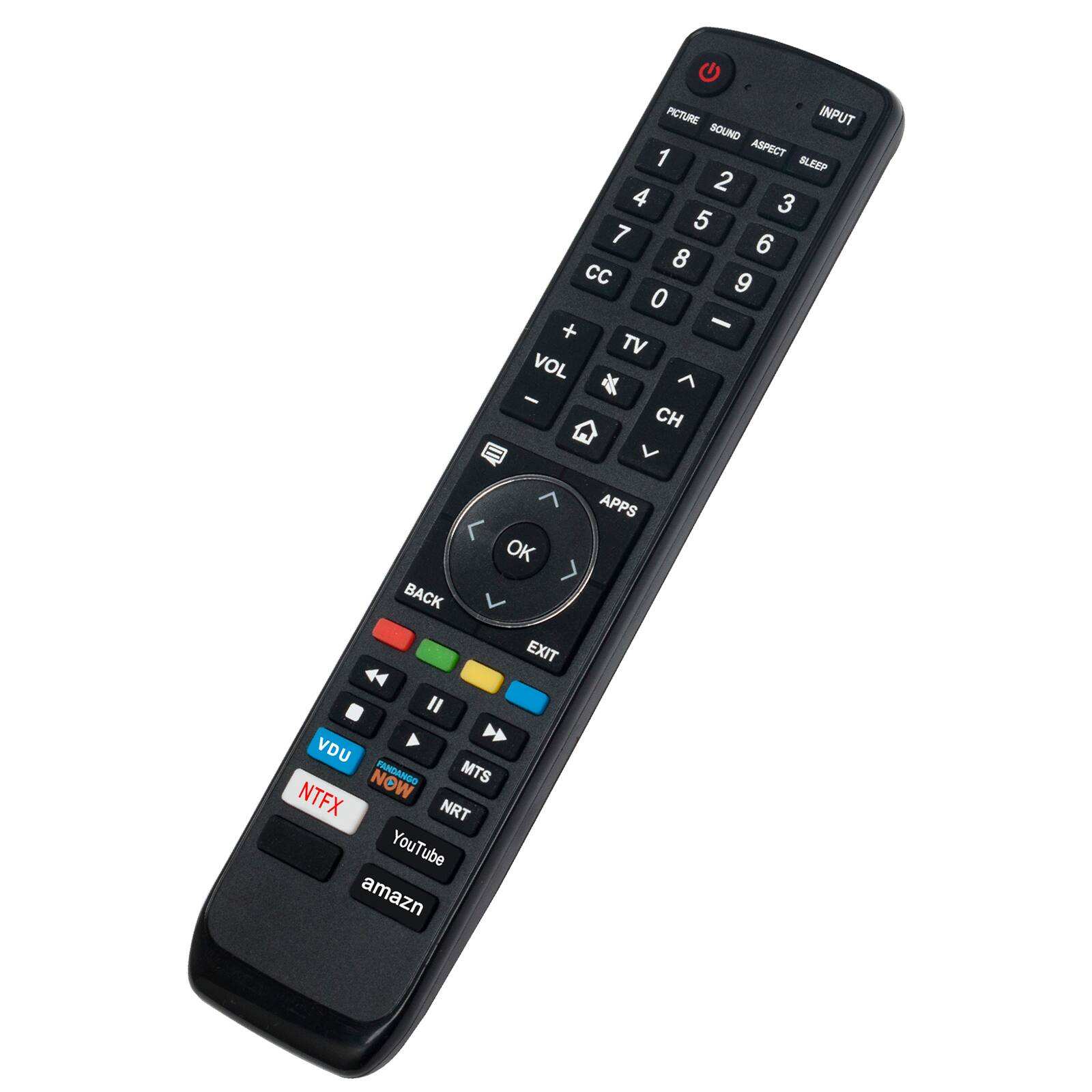 PICTURE INPUT SOUND 1 ASPECT SLEEP 2 3 4 5 6 7 8 9 0 CC + TV VOL ^ x - CH BACK OK EXIT APPS II VDU 4 NOW MTS NTFX NRT YouTube amazn