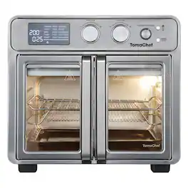 TomaChef - 26 Qt Multifunctional Air Fryer Oven - Stainless Steel/Silver
