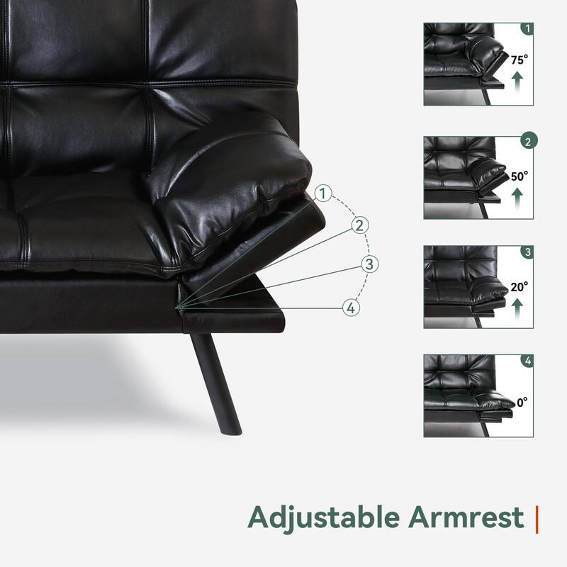 1. 75°  
2. 50°  
3. 20°  
4. 0°  

Adjustable Armrest