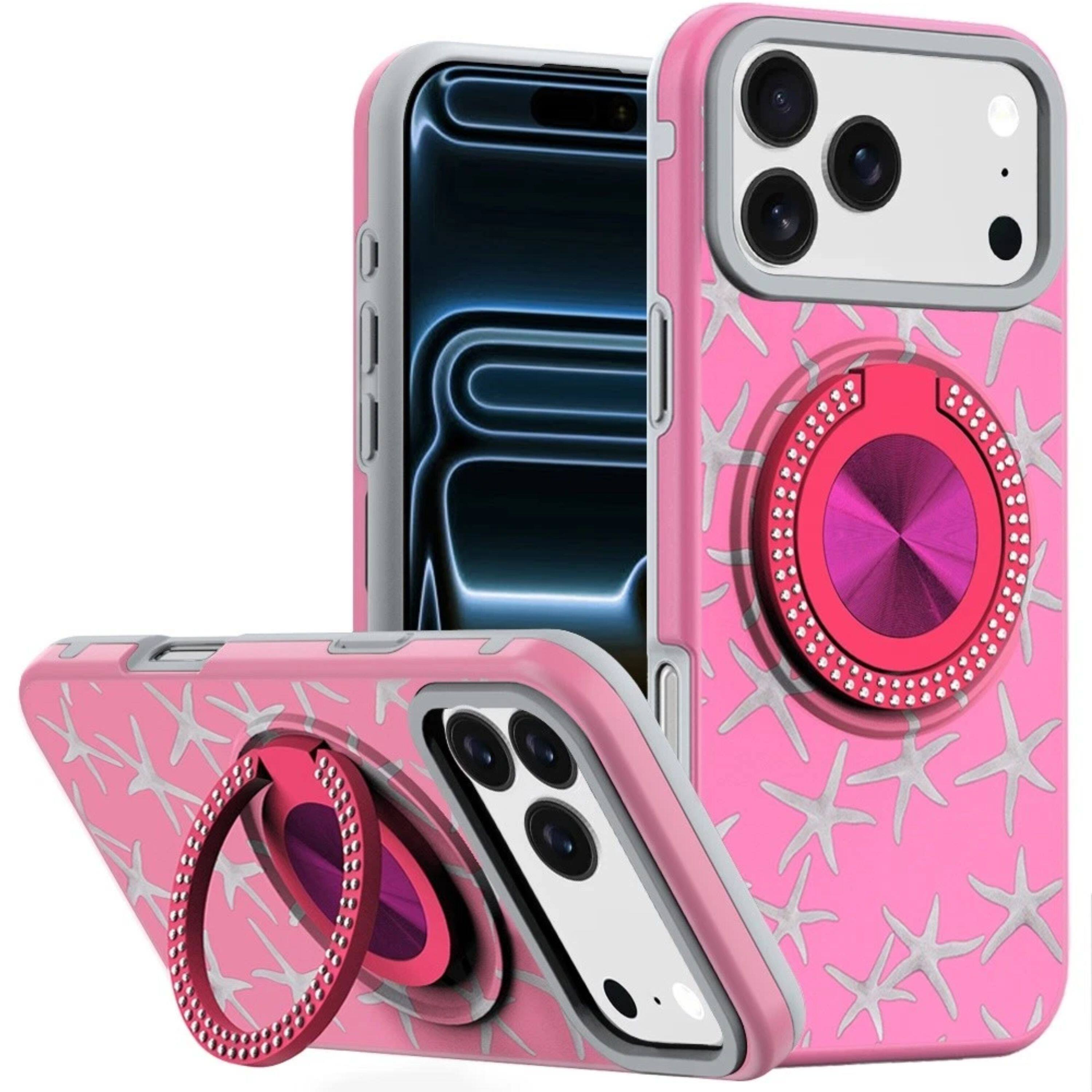 Front. Kitcheniva - Luxury Printed Case With Tempered Glass For iPhone 17 Pro Max Star - Multicolor.