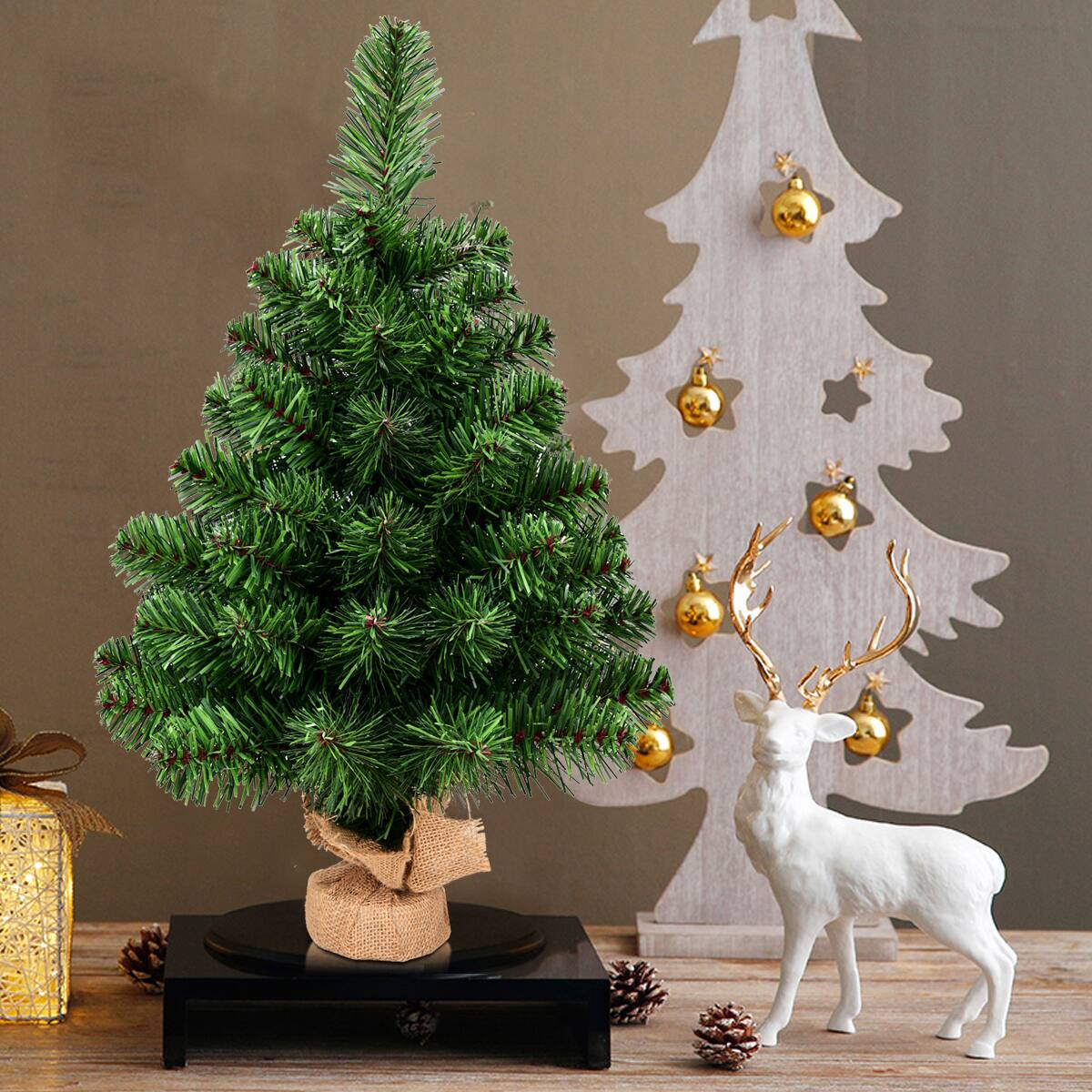 Alt View 1. Costway - Costway 2Ft Season Decoration PVC Artificial Small Christmas Tree - Green.