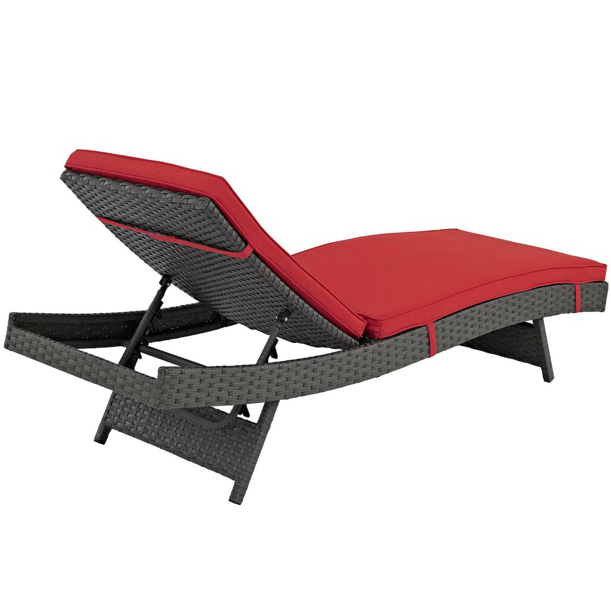Back. Modway - Sojourn Outdoor Patio Sunbrella® Chaise by Modway - Canvas Red.
