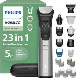 Philips Norelco - All-in-One 9000 Series 23-Piece Trimmer - MG9575/49 - Silver
