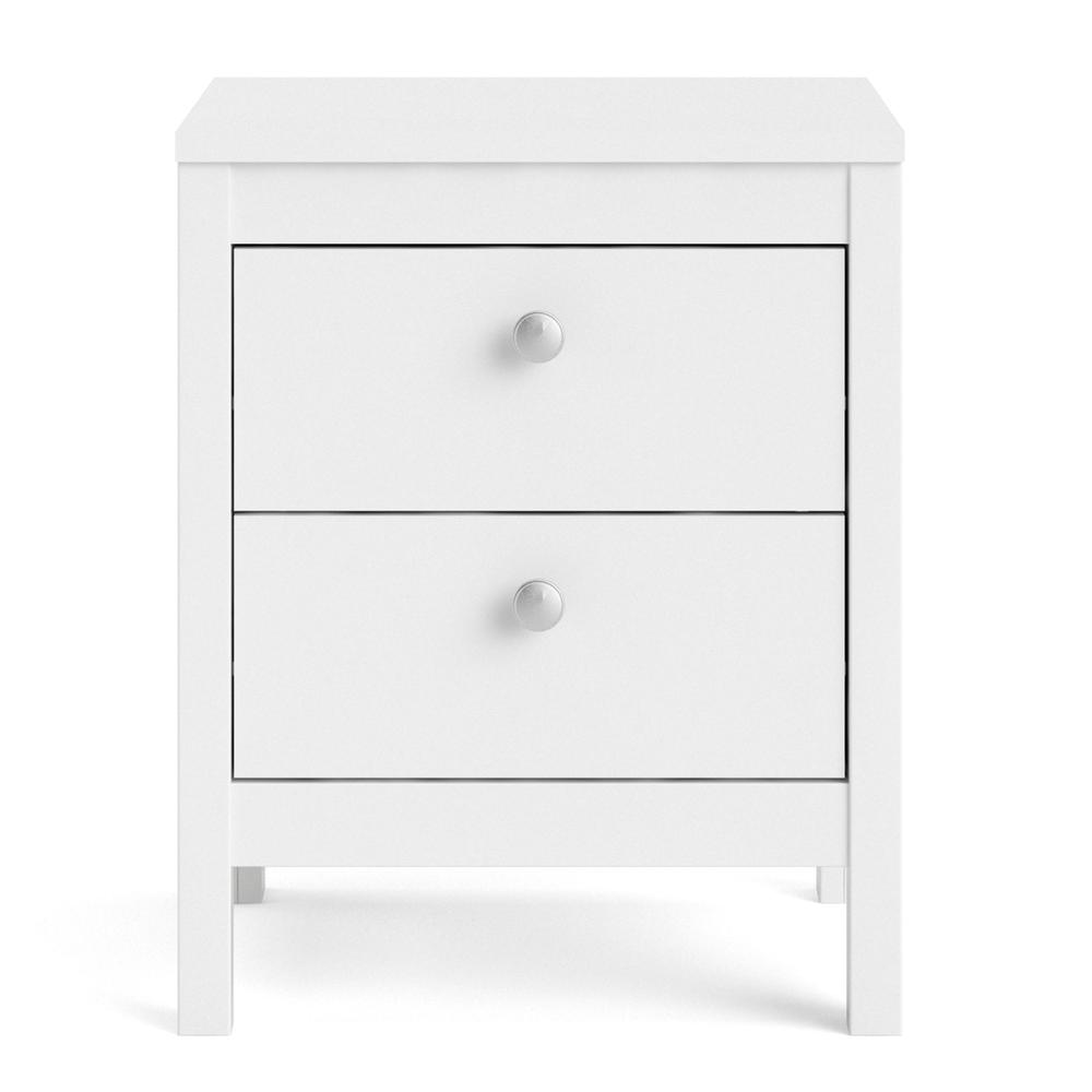 Angle. Tvilum - Madrid 2 Drawer Nightstand - White.
