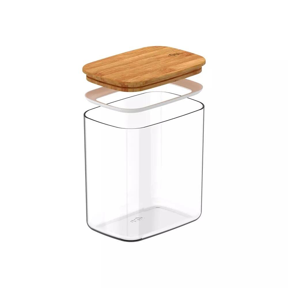 Alt View 1. OU - OU Airtight Food Storage Container 6.3cup w Leak Proof Bamboo Lid, Plastic Food Storage Container.