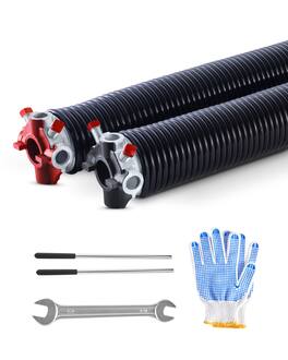 VEVOR - Garage Door Torsion Springs, Pair of 0.250 x 2 x 35 in, 16000 Cycles, Electrophoresis Coated for Replacement - Black