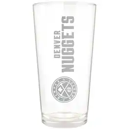 Great American Products - Denver Nuggets Etched 16oz. Vertical Rally Cry Pint Glass - Multicolor