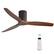 Alt View 4. Sofucor - 52 Inch Flush Mount Ceiling Fan with Remote Solid Wood Blade Outdoor Indoor Modern Fan No Light for Bedroom Farmhouse - Coffee - 1 Pack.