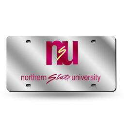 Rico Industries - Northern State Wolves Mirrored Laser Cut License Plate Laser Tag - Multi