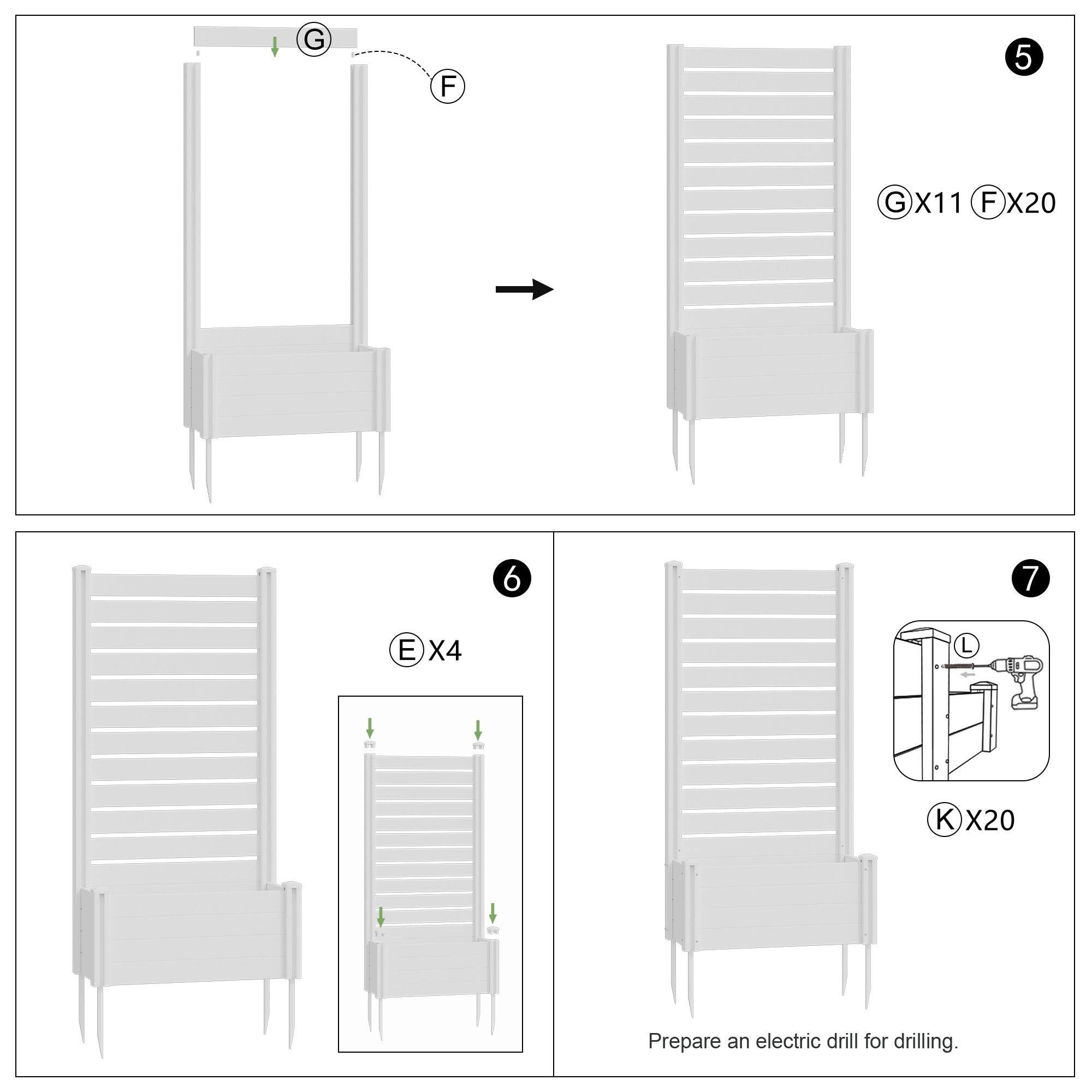 G F  
5 G X11 F X20  
6 E X4  
7 L K X20  

Prepare an electric drill for drilling.