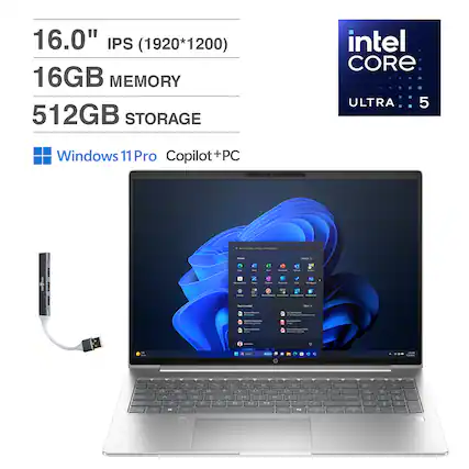 16.0" IPS (1920*1200)
16GB MEMORY
512GB STORAGE
Intel Core Ultra 5
Windows 11 Pro Copilot + PC