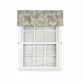 RLF Home - 100% Cotton High Quality Tila Tailored Window Valance with 1.5" Rod Pocket 50" W X 12" L - Gray