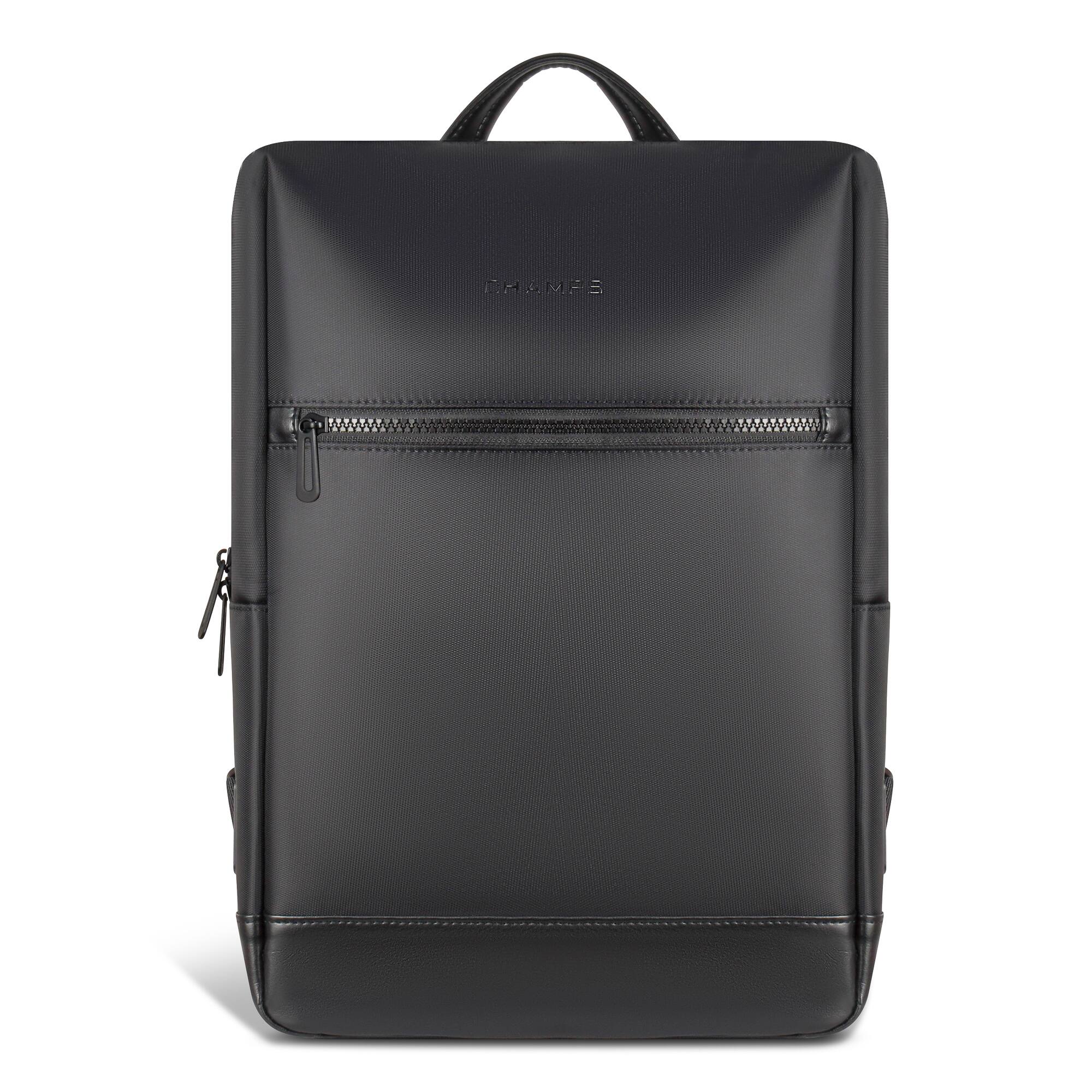 Front. Champs - Onyx Collection - Modern Laptop Backpack - Black.