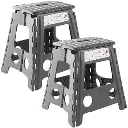 Casafield - Folding Step Stools with Handle (Set of 2) - Gray