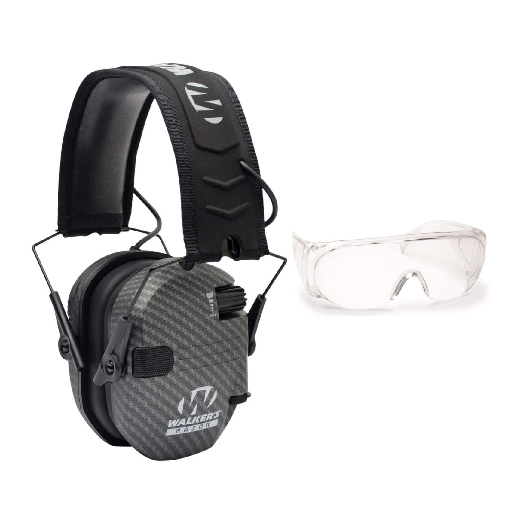 Walkers - Walker's Razor Slim Shooting Muffs with OTG Safety Glasses - Carbon