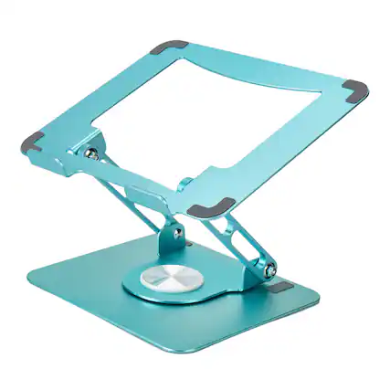 Front. Uncaged Ergonomics - Adjustable Swivel Laptop Stand for Desk - Ocean Blue.