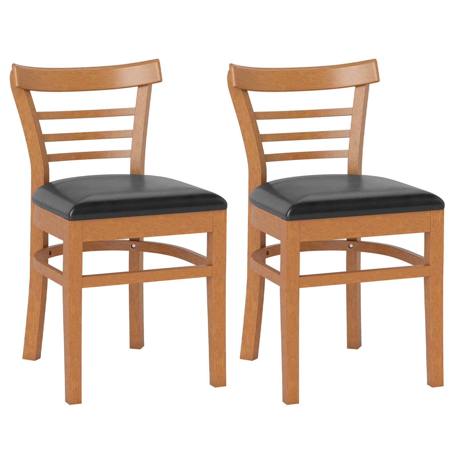 Gymax - Modern Dining Chair Set of 2 Upholstered Kitchen Chair w/Rubber Wood Legs - Brown price history on PriceWatchPro