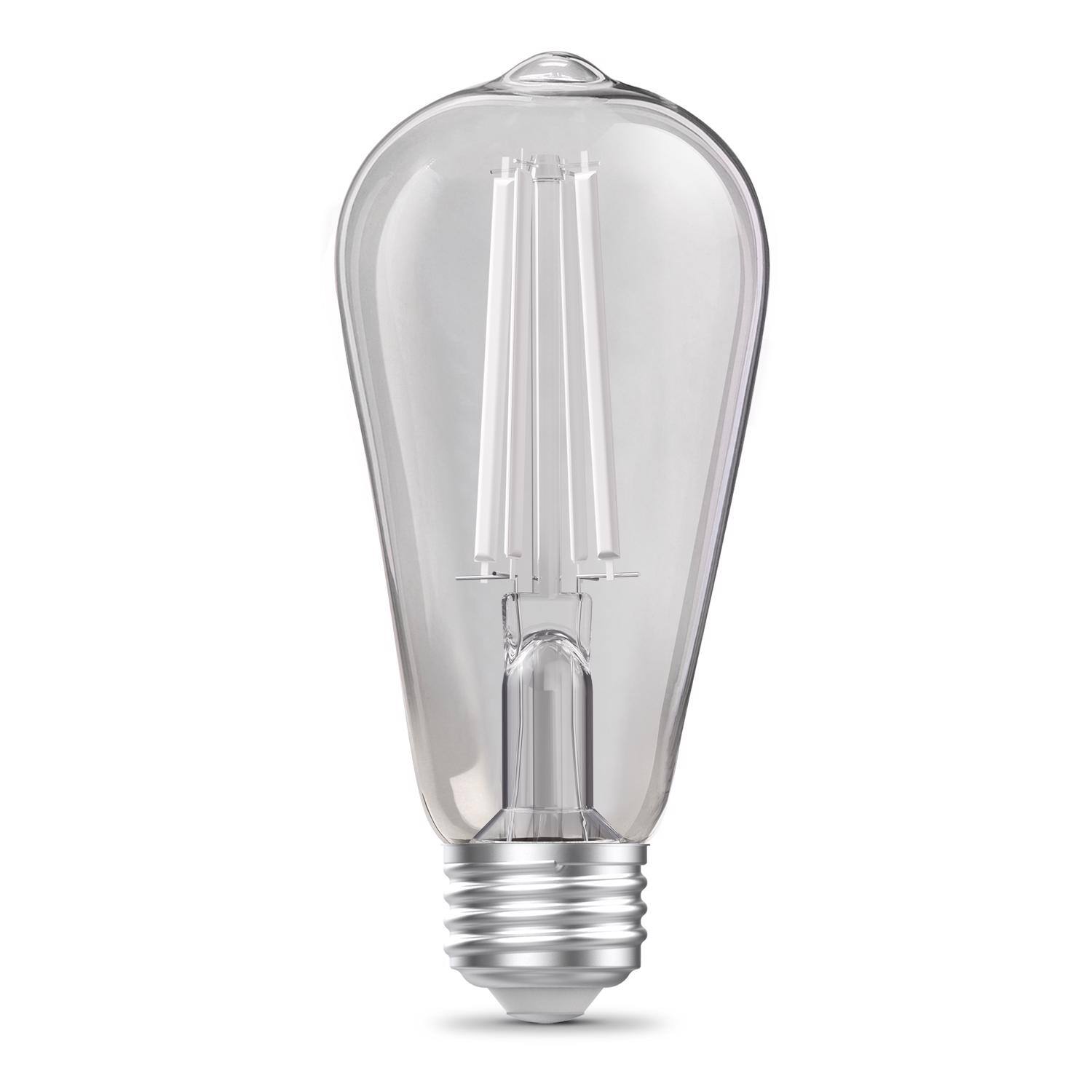 Angle. FEIT ELECTRIC - Feit ST19 E26 (Medium) Filament LED Bulb Daylight 60 Watt Equivalence 2 pk.
