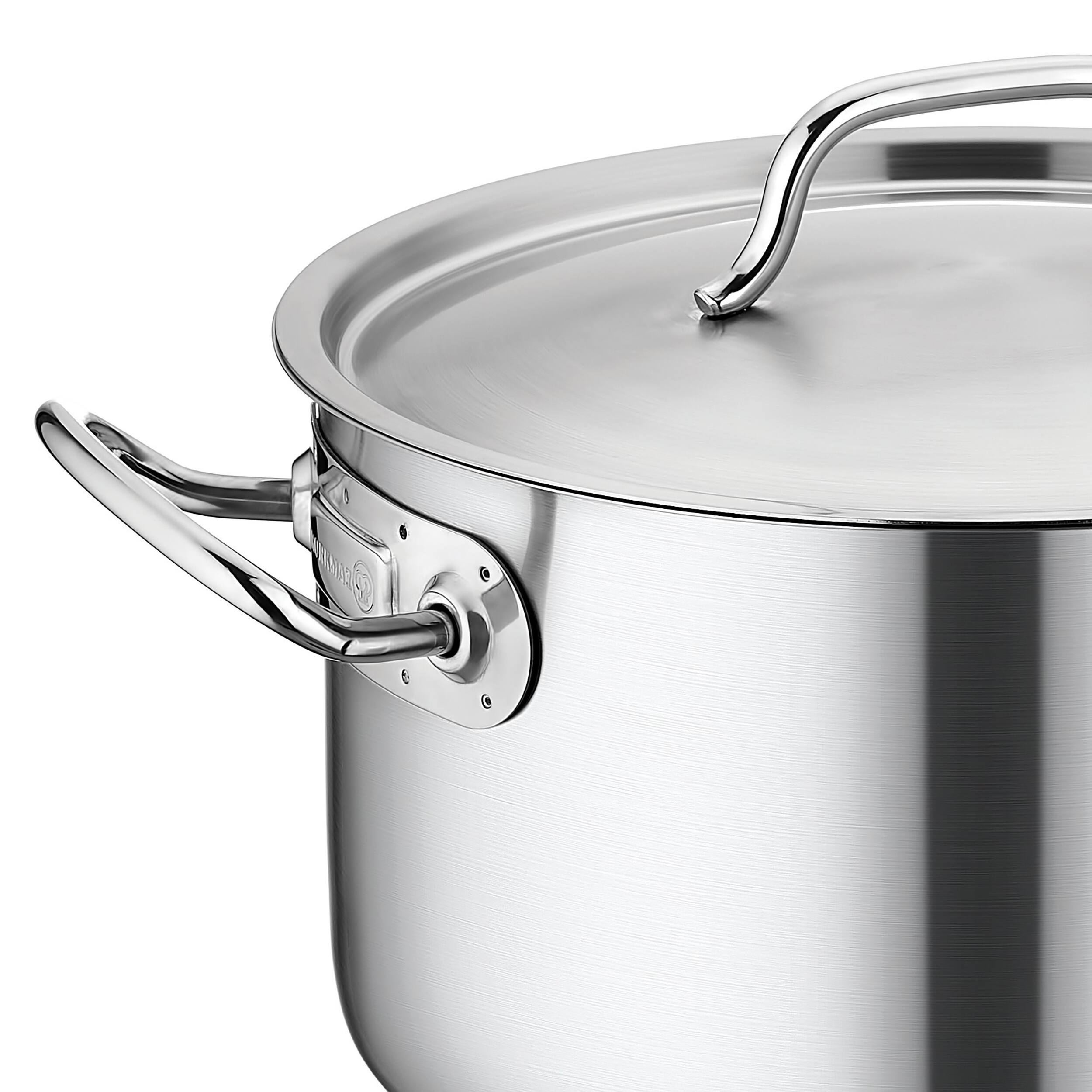 Alt View 1. Korkmaz - Korkmaz Gastro Proline 4.5 Liter Stainless Steel Low Casserole with Lid in Silver - Silver.
