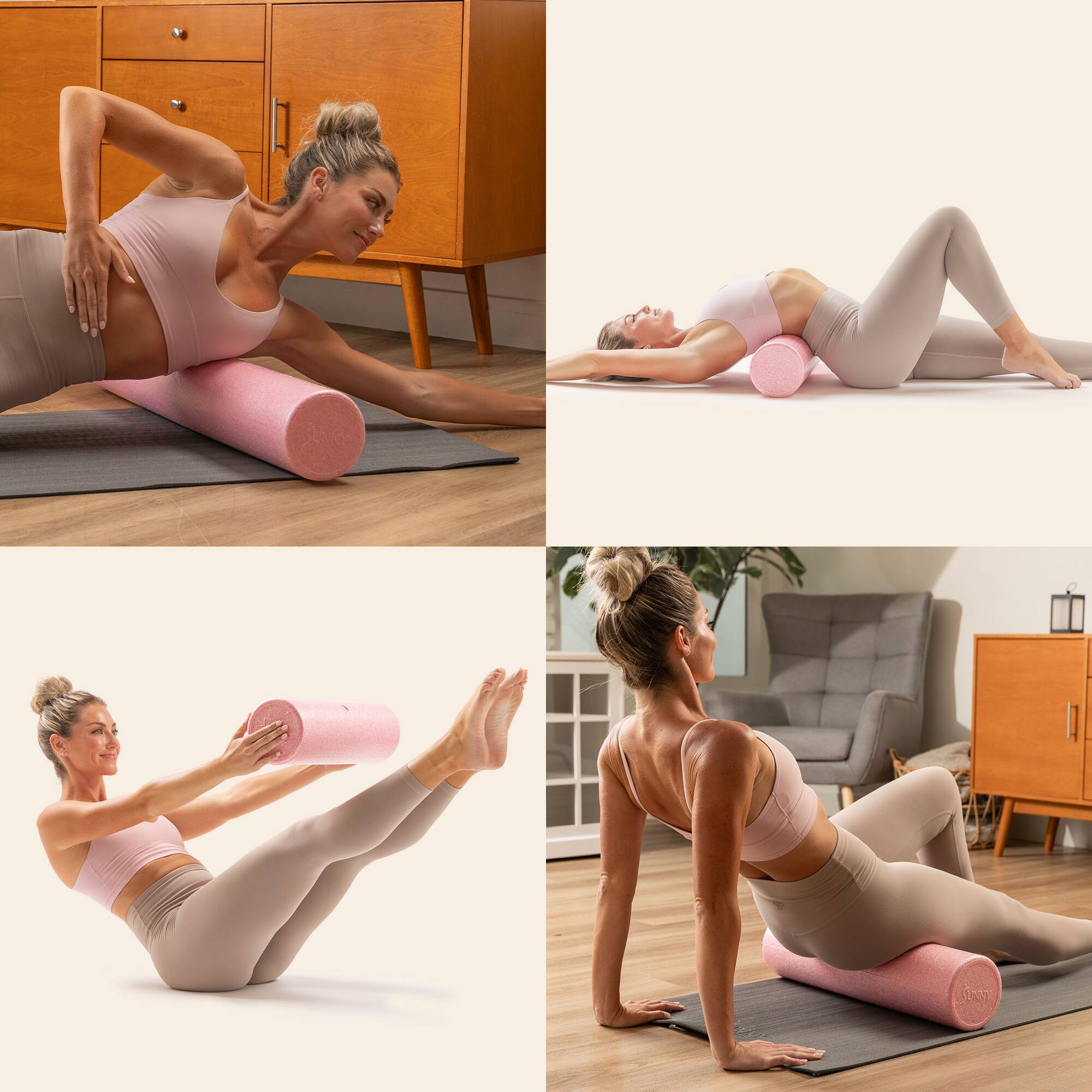 Alt View 3. Sunny Health & Fitness - 12" Yoga Foam Roller (Pink) - Pink.