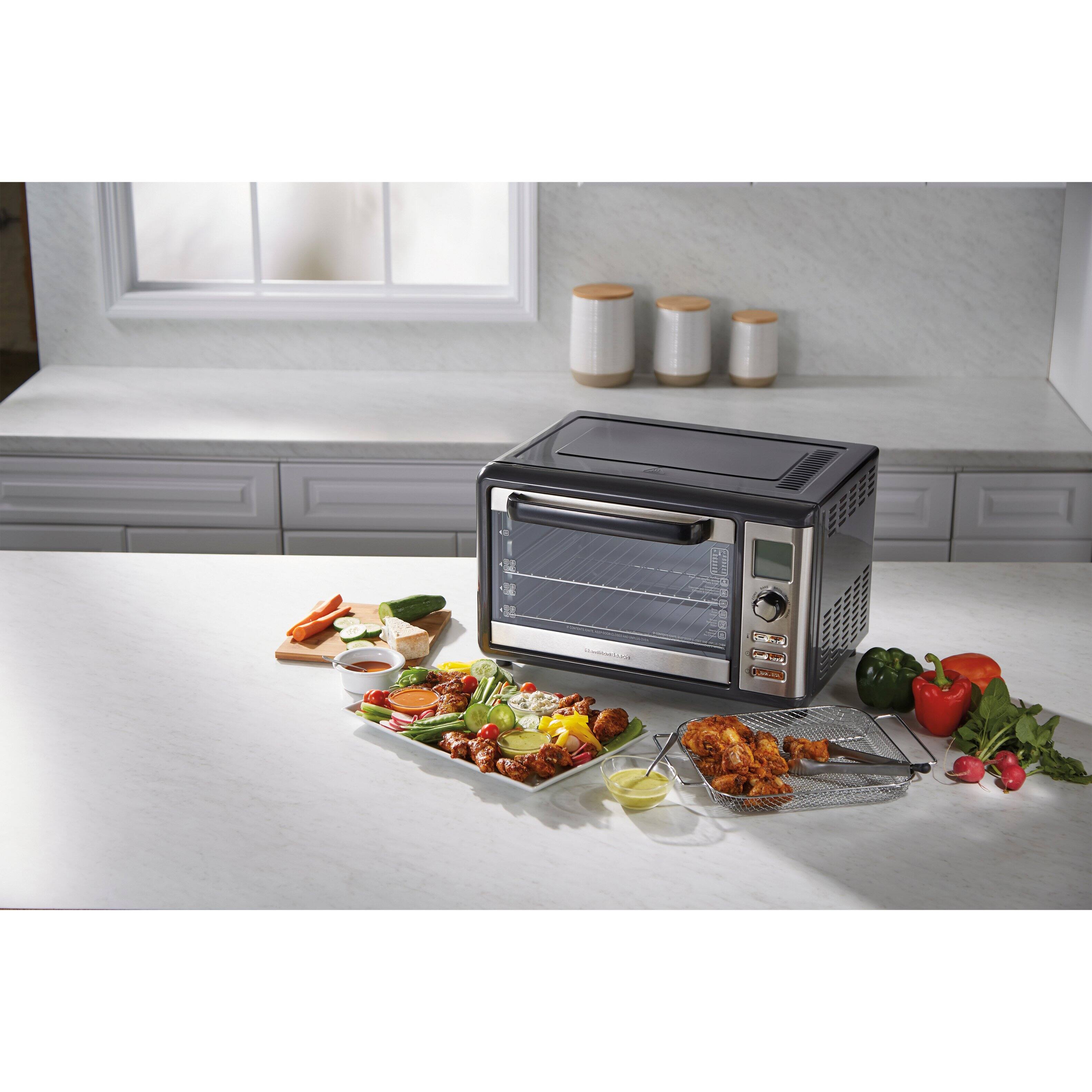 Alt View 4. Hamilton Beach - Sure-Crisp XL 1.12 Cu. Ft. Air Fryer Digital Toaster Oven - Black and Stainless Steel.