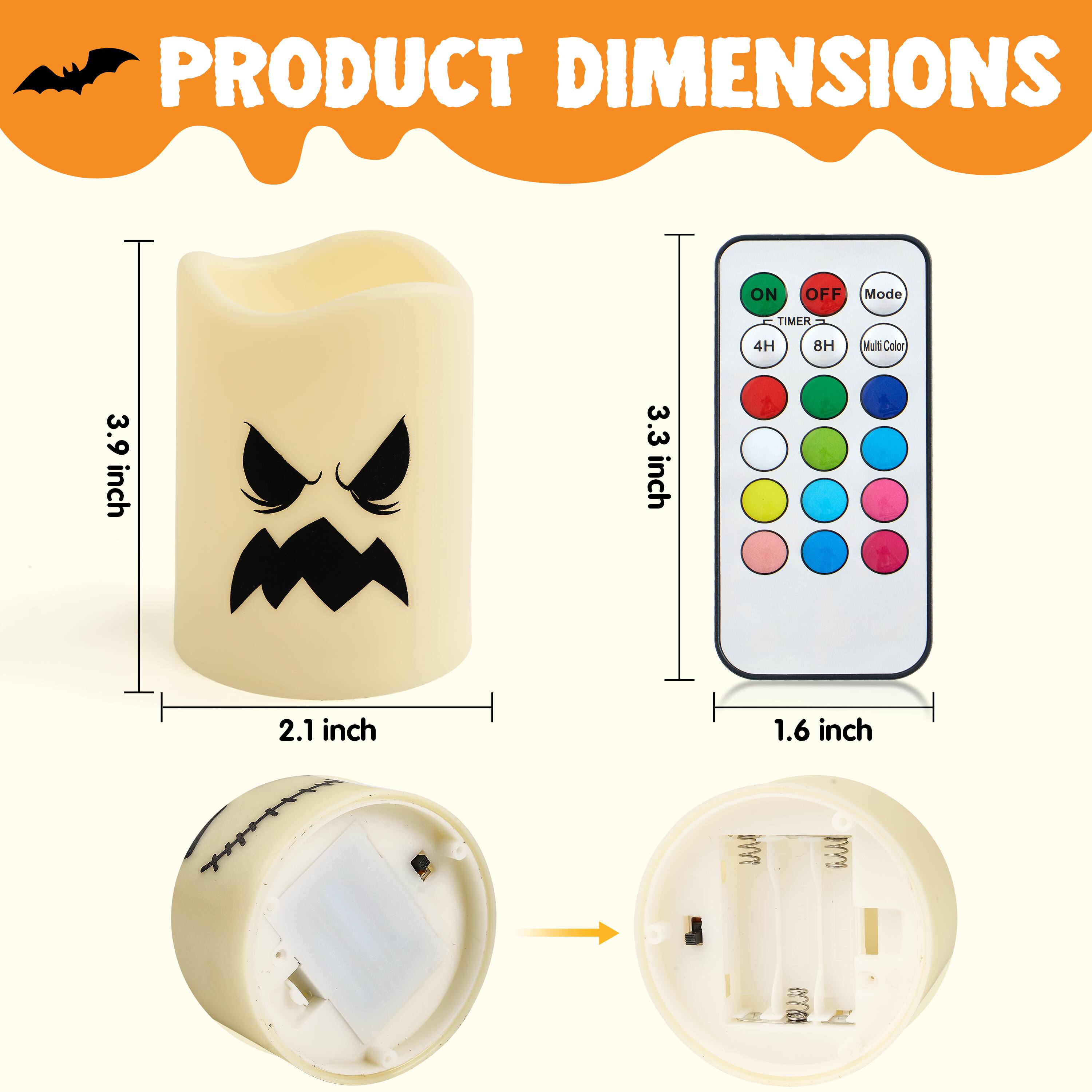 PRODUCT DIMENSIONS

- ON OFF Mode TIMER 4H 8H Multi Color
- 3.9 inch
- 3.3 inch
- 2.1 inch
- 1.6 inch