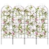 Front. Costway - Costway 71" Tall Metal Garden Trellis for Climbing Plants 4 Pack Fence Panels Retro - Black.