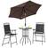Front. Outsunny - 4 Piece Outdoor Patio Dining Furniture Set, 2 Folding Chairs, Adjustable Angle Umbrella - Black.