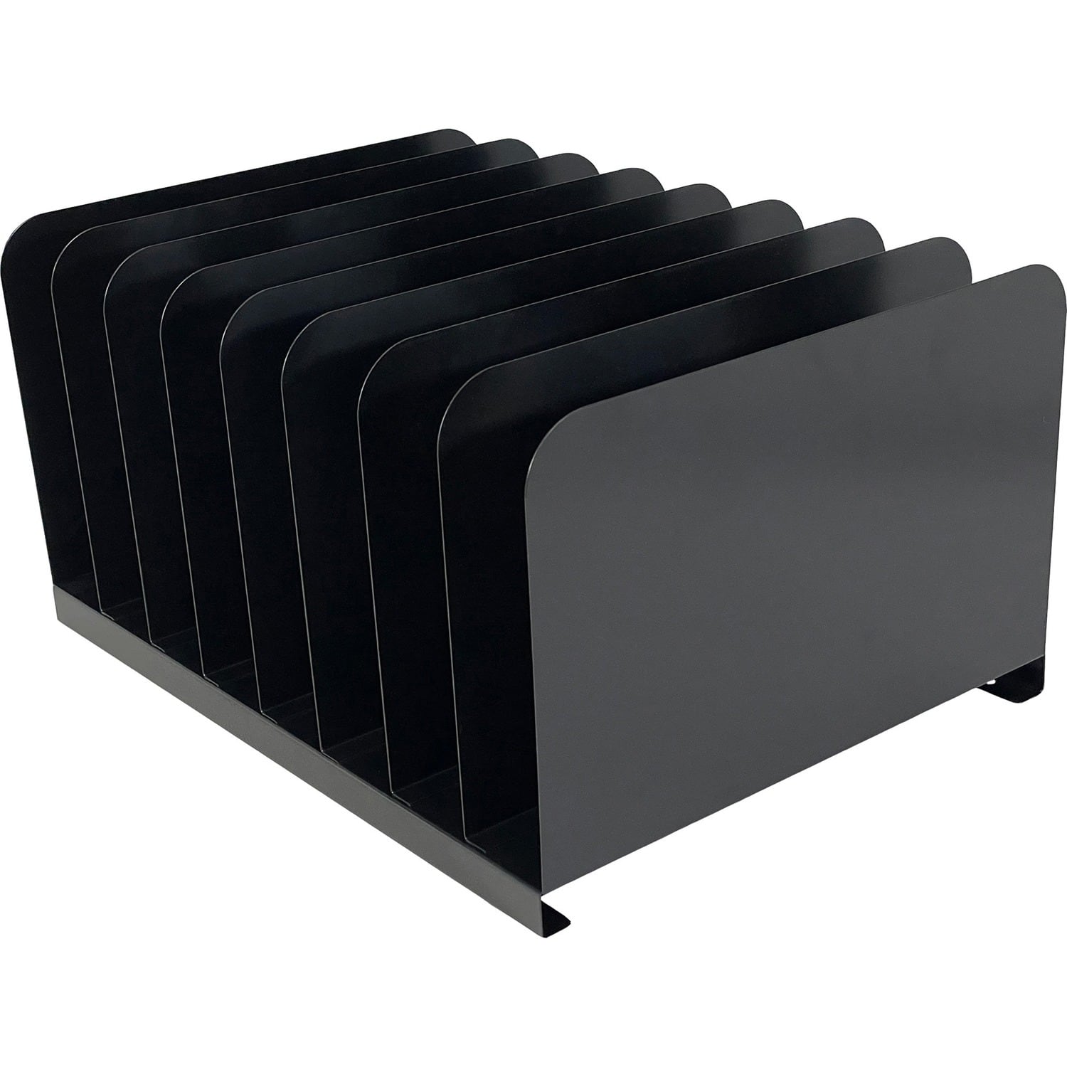 Huron - Vertical Desk Organizer 8 Compartment Vertical 7.75" x 11" x 15" Durable Steel - Black