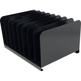 Huron - Vertical Desk Organizer 8 Compartment Vertical 7.75" x 11" x 15" Durable Steel - Black
