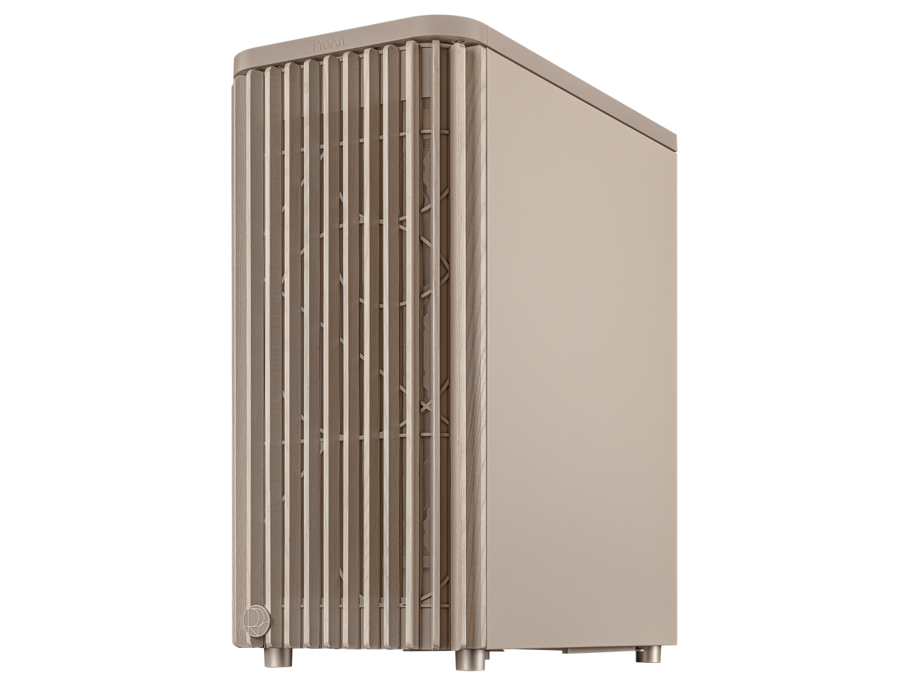 Alt View 1. ASUS - ASUS ProArt PA401 Wood Beige ATX Case - Tempered Glass, 315mm GPU, 240mm Radiator, Detachable PSU - Beige.