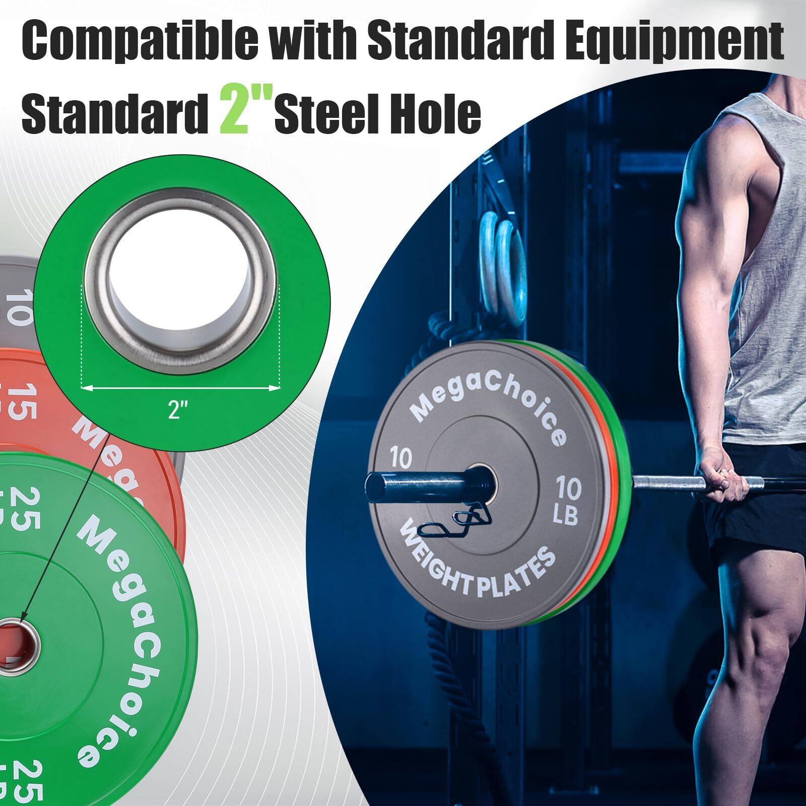 Compatible with Standard Equipment  
Standard 2" Steel Hole  

MegaChoice  
10 LB WEIGHT PLATES