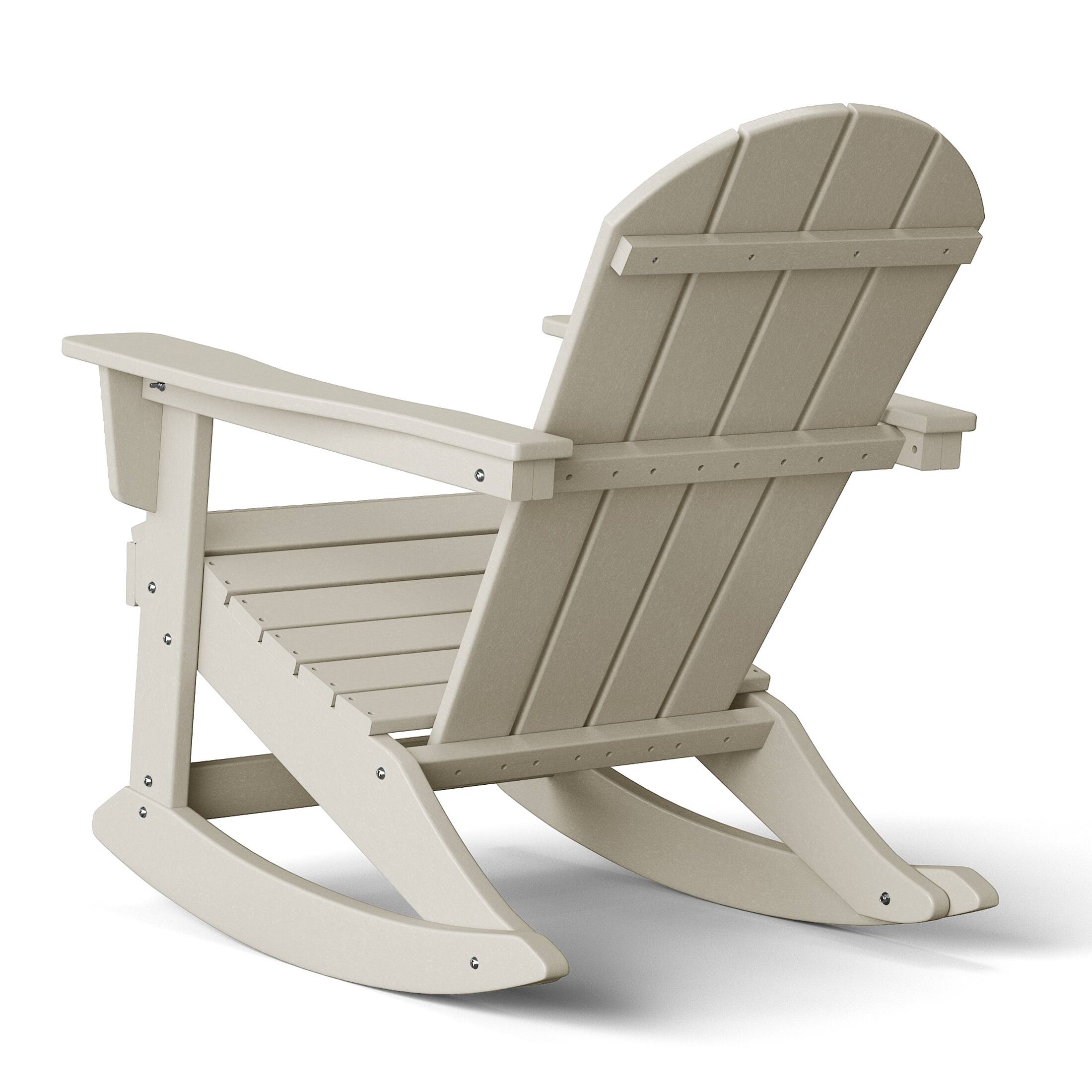 Alt View 2. WestinTrends - WestinTrends Malibu Outdoor / Patio Poly Adirondack rocking chair - Sand.