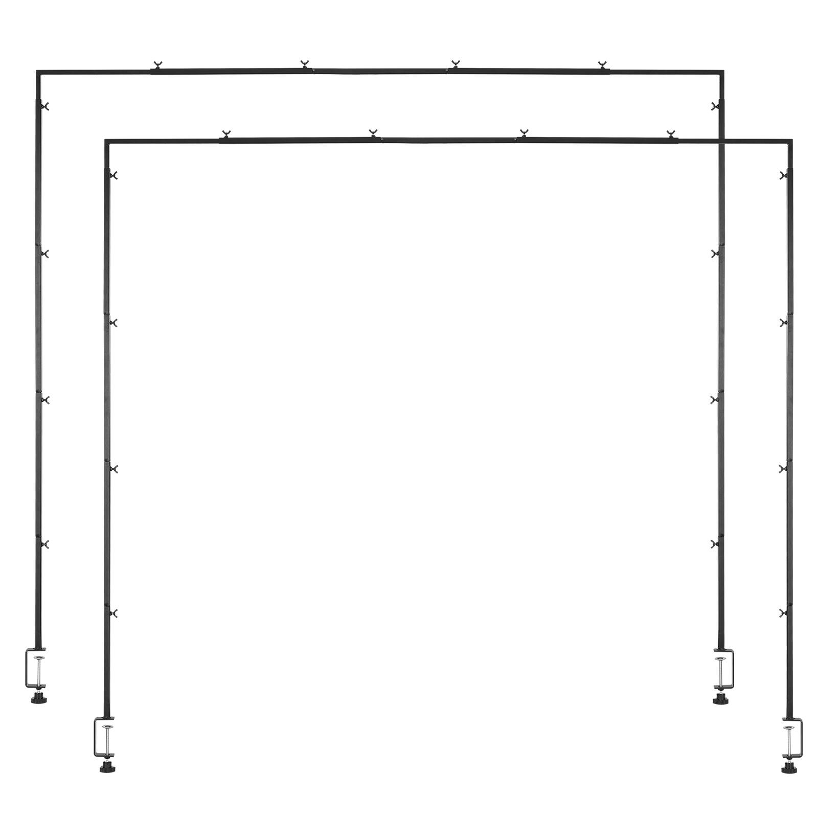 Alt View 5. VEVOR - Over The Table Rod Stand with Clamps, 13"-42" Tall & 28"-98" Length Adjustable, 2 Packs Table Arch Stand - Black.