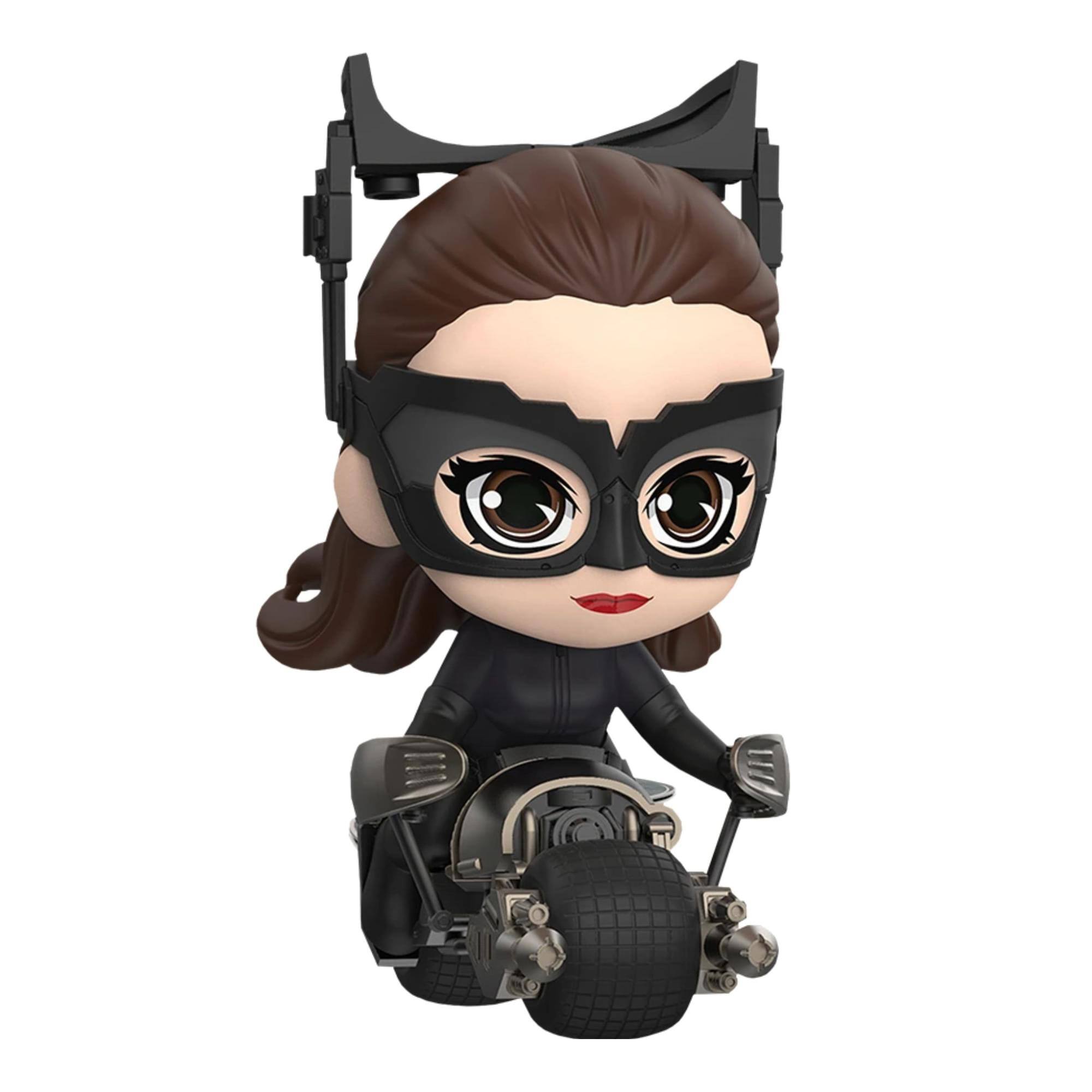 Front. DC Universe - DC Batman The Dark Knight Rises Catwoman with Batpod Cosbaby (S) Bobblehead - Black.